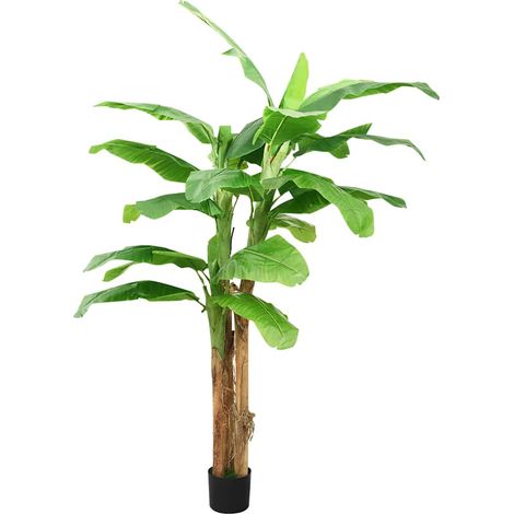 vidaXL Árbol bananero artificial con macetero 300 cm verde (1/2)