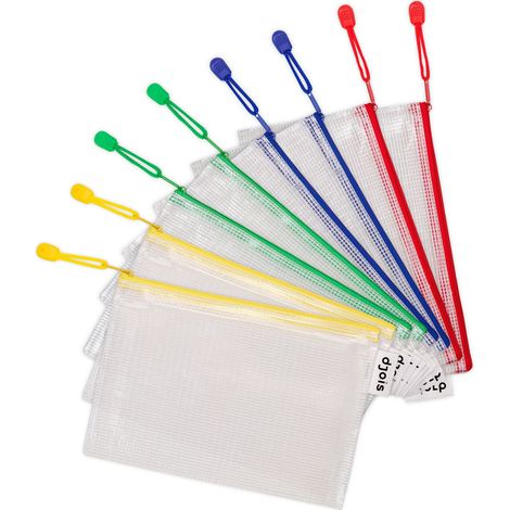 Pochette de rangement Zipper, A5, couleurs assorties