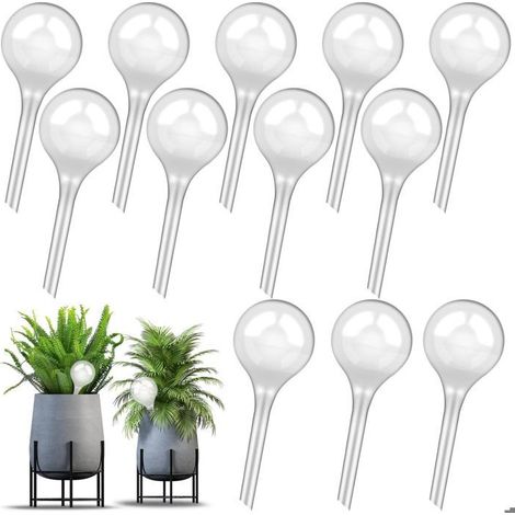 12 boules d'arrosage automatique pour plantes, système goutte à goutte transparent, irrigation pratique. (1/5)