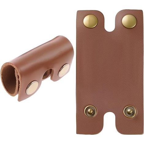 8,7 x 4,5 cm Scherkopfschutz aus PU-Leder, doppelseitiger Scherkopfschutz, Reise-Scherklingenetui mit Druckknopfverschluss, geeignet für Herren-Reiserasierer mit Schmetterlingskopf. (1/5)