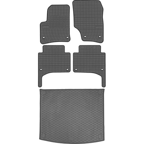 Volkswagen Touareg I SUV de noviembre de 2002 a 2010. JUEGO - Alfombrillas de goma para coche + alfombrilla para maletero (1/5)