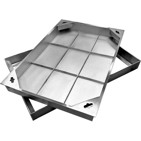 Couvercle de regard encastré en acier inoxydable-Passage:546x343mm-A15 Couvercle à carreler encastré en acier inoxydable-Pour intérieur (1/5)