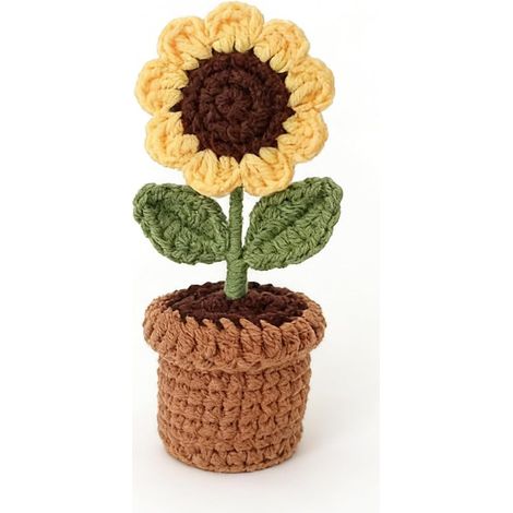 1 décoration de tournesol tressée en pot (1/4)