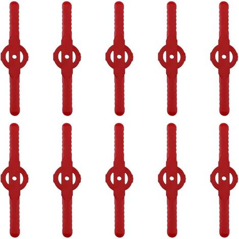 Plastic Trimmer Blade, 10pcs Plastic Cutter Blades Replace For Cordless Grass Trimmer Tool Set, Plastic Lawn Mower Cutting Blades Replacement（Red）