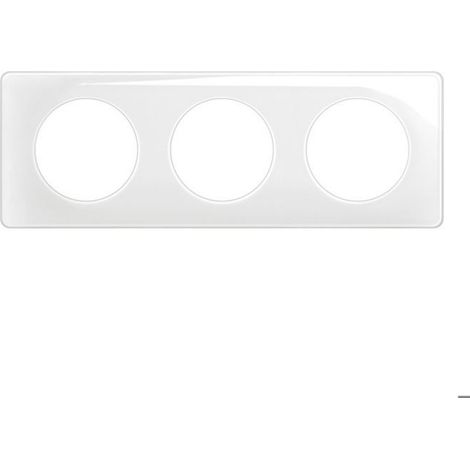 Plaque de finition - - Céliane - 3 postes - Blanc - Plastique (1/2)