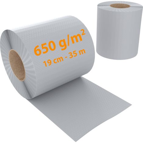 Schermo Privacy In PVC Per Recizioni A Doppia Sbarra Doppio Picchetto Rete Frangivista Per Giardino Terrazzo 650 g/m² Resiste Alle Intemperie Vento 35 m x 19 cm Con Clip Di Fissaggio Grigio Chiaro (1/5)