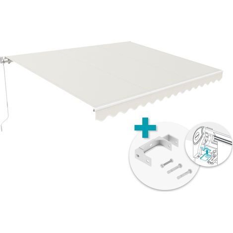 Toldo monobloque VECCHIO 4m x 3m blanco con tejido beige y fijación al techo (1/4)