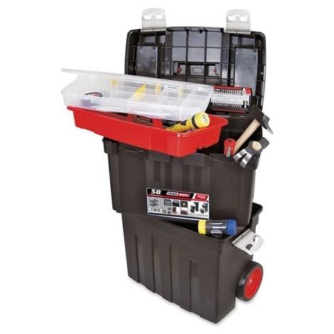 Tayg Werkzeugkasten auf Rädern mit Ablage und Box, 470x290x630 mm, 85,8 L (1/5)