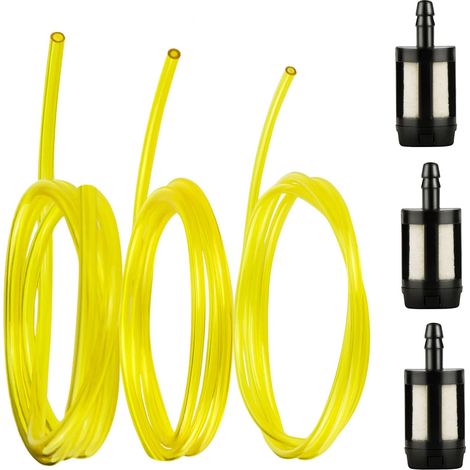 Durite Essence Debroussailleuse Tondeuse Tuyau pour Carburant Set avec 3 Filtre Piece Detachee Tronçonneuse Pièce Huile 2 x 3,5 mm/2,5 5 mm/3 mm (1 M) - (1/5)
