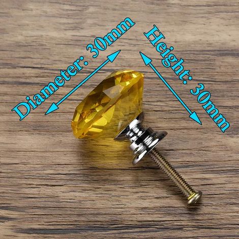 (Ensemble de 4 pièces) Boutons en cristal en forme de diamant, poignées de meubles, quincaillerie