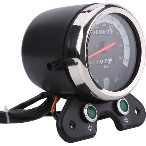 Double compteur kilométrique et de vitesse avec indicateurs LED pour moto GN125 DC 12V (1/5)