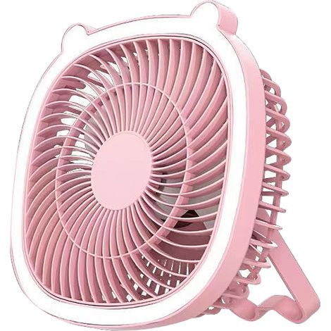 1 Ventilateur portable, Vitesse réglable, Batterie rechargeable, Usage cou et table, Camping voyage (1/5)