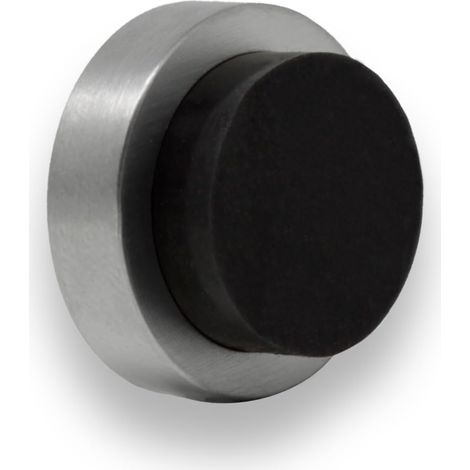Butée De Porte Adhésive Pour Mur/PoignéE 24 x 14 mm Caoutchouc Noir Acier inoxydable V2A Finition Mate Outils, Vis + Cheville De Fixation Compris Mod. I-20524TPMAM (1/5)