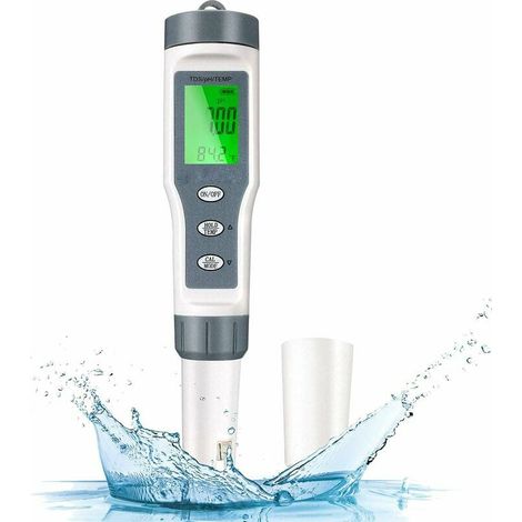 Test De Qualité De l'eau, Test d'eau PH, Test PH Aquarium, Test Piscine Ph Écran LCD, TDS Test De Qualité De l'eau pour l'eau Potable, Hydroponie, Piscines, Aquariums, (1/5)