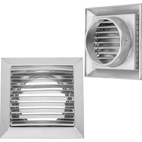Rejilla de ventilación para secadora (6 pulgadas) – Salida de pared exterior de acero inoxidable con aletas móviles – Para sistemas de climatización, cocina y baño (1/5)