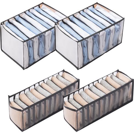 Organisateur De Tiroir - Transparent - Flexible - Pour Sous-Vêtements Maquillage Cravates Chaussettes - Lot De 4 (1/5)