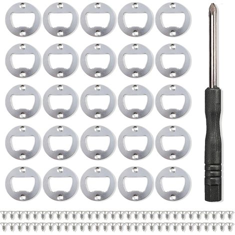 Flaschenöffner-Einsätze-Set, 25 Stück, Edelstahl, unlackiert, runde Flaschenöffner, Bierflaschenöffner-Hardware-Set, Flaschenöffner für Küche, Restaurant, Bar, Heimwerker (1/5)