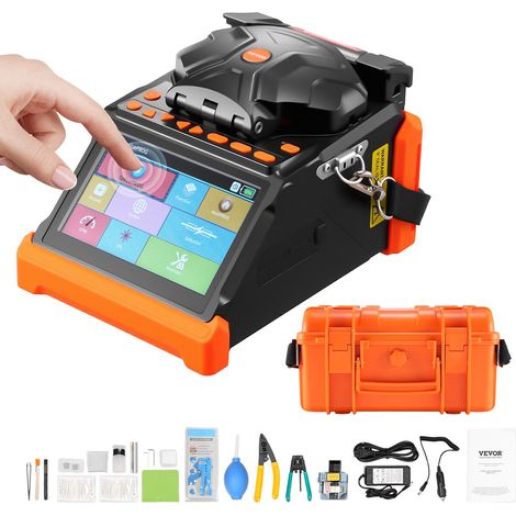 Soudeuse Fibre Optique 6 Moteurs Épisseuse Fusion Fibre Optique Alignement Noyau Gaine, Épissage 6 s Chauffage 13 s, Écran Tactile, Support de Fibres 3 en 1, Batterie 7800 mAh pour SM MM DS NZDS (1/5)