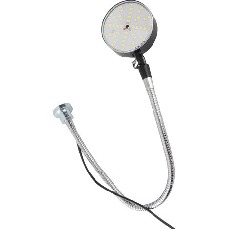 Lampe d'atelier LED 15 W avec bras flexible de 50 cm et base magnétique, pour tour, établi, égout, industrie (prise UE). (1/5)