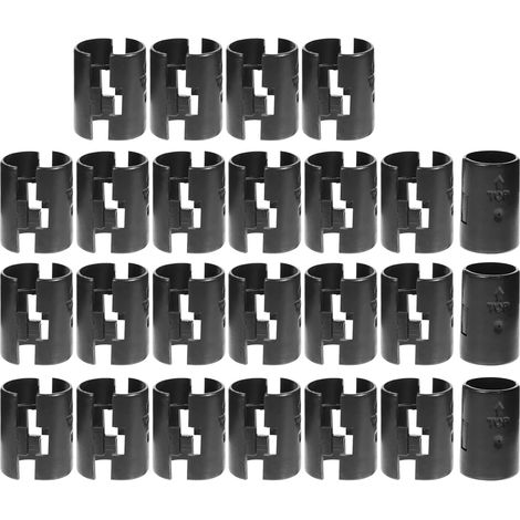 Remplacement Facile Lot de 25 Paires de Clips de Fixation Manchons en  Noir pour Étagère en Fil Métallique pour Rayonnage (1/5)