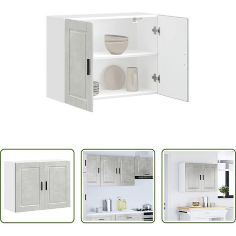 vidaXL Holzwerkstoff - Küchen-Hängeschrank Porto Betongrau Holzwerkstoff (1/5)