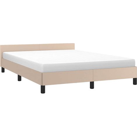 Estructura de cama con cabecero sin colchón capuchino 140x200cm vidaXL (1/4)