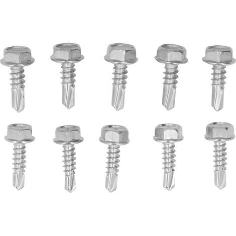 Lot de 100 vis autoperceuses tête hexagonale, fixation 2 types, kit accessoires pour montage (1/5)