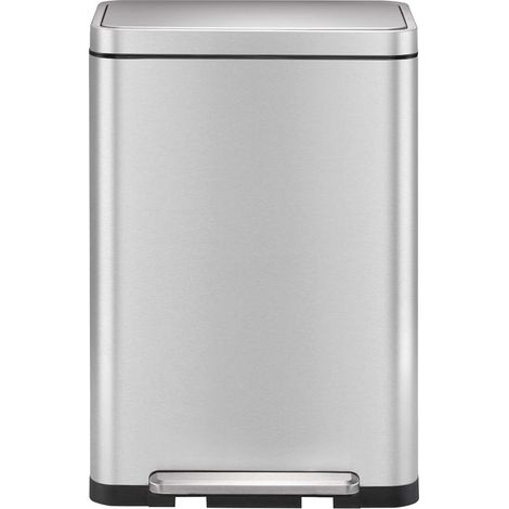EKO - Poubelle à pédale tri sélectif X-Cube 20+20 litres - Stainless steel Plastic  - inox mat