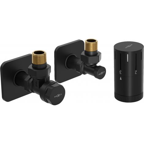 Mexen G05 Thermostat-Set, Eckventil mit Verkleidung S, schwarz - W901-958-909-70