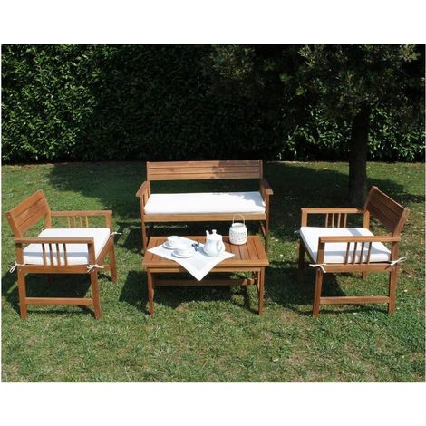 Lounge Set für Garten braun Tisch, Sofa und Sessel Mod. Bali (1/2)