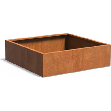 Adezz Pflanzgefäß Carrez Standard Quadrat aus Corten-Stahl Pflanzkübel Größe 140x140x40 cm (1/2)