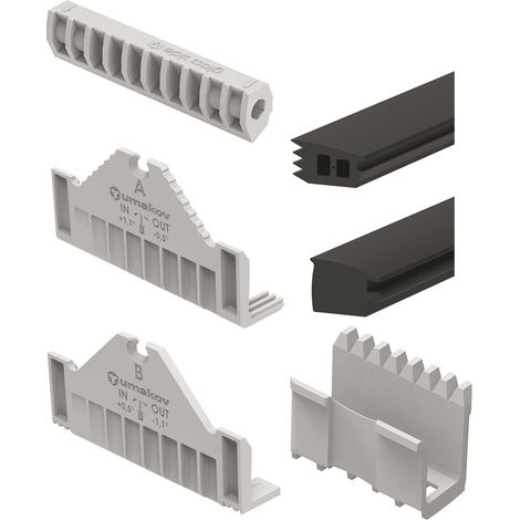 Economy Dichtungsset Pro Flex passend zu Bodenprofil 5000 mm mit Glasstärke 12,76 mm, Kunststoff/Gummi - 6-teilig
