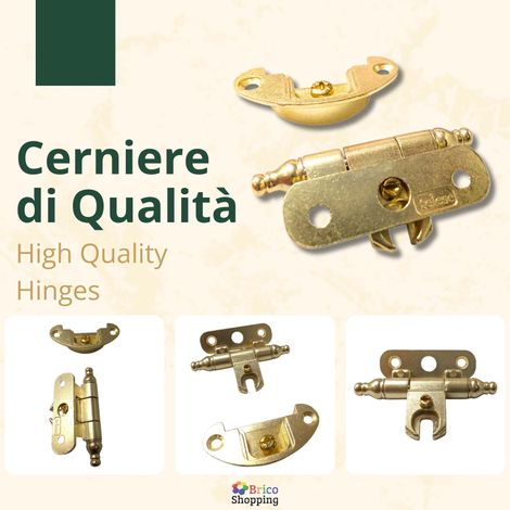 Cerniera Per Armadio Cerniere Per Mobili Speciale Anticata Stile Arte Povera A59 - Colore: Bronzato (1/5)