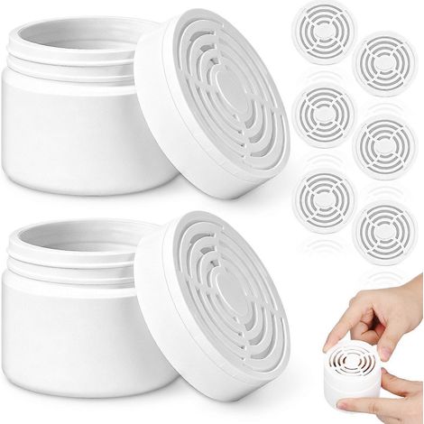 Lot de 10 boîtes déodorantes vides pour salle de bain, diffuseurs de parfum rechargeables avec couvercle creux (1/5)