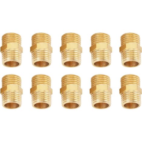 10 pièces Adaptateur rapide hexagonal pour tube en laiton fileté mâle 1/4 BSP vers 1/4 BSP