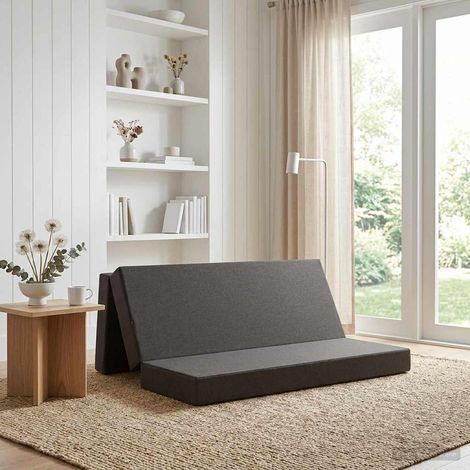Sofá Cama Plegable 200 x 67 x 45 cm Gris oscuro