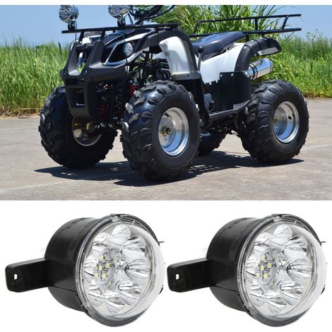 Ein Paar 12V-LED-Scheinwerfer eignet sich für 50ccm, 70ccm, 90ccm, 110ccm und 125ccm große Vierrad-Quads. (1/5)