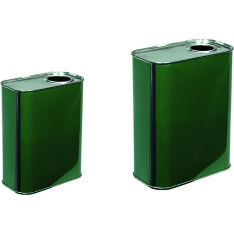 Lattina per olio rettangolare verde  VARIE CAPACITA' COMPRESO DI TAPPO - Specifiche: capacità lt.10 - 5x30x5h - 6 pz