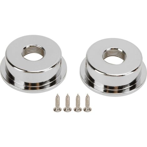 Jack Plate Electrico - Metal Redondo para Guitarra Eléctrica - Compatible con Conectores Laterales - 2 Unidades (1/5)