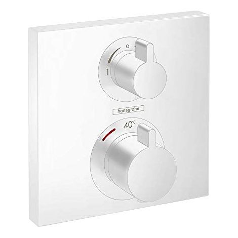 Hansgrohe Ecostat Square - Miscelatore termostatico ad incasso per 2 utenze, bianco opaco 15714700 (1/4)