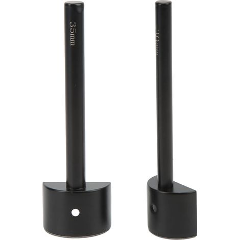Lot de 2 emporte-pièces demi-ronds 30 mm et 35 mm, lame incisive, en acier inoxydable noir, pour la fabrication de sangles et le travail du cuir. (1/5)