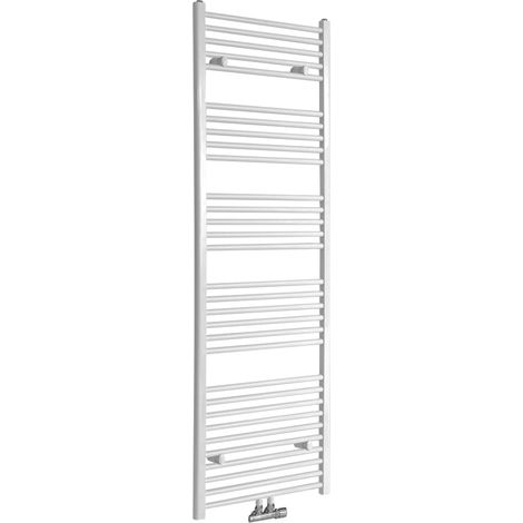 Hudson Reed Neva - Sèche-Serviettes Design Moderne - Raccordement Central - Blanc - 178.5 cm x 60 cm