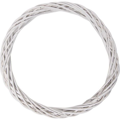 Couronne Décorative en Rotin Blanc Ø 50 x 5 cm pour Décoration Murale Intérieure - PANGIVO (1/2)