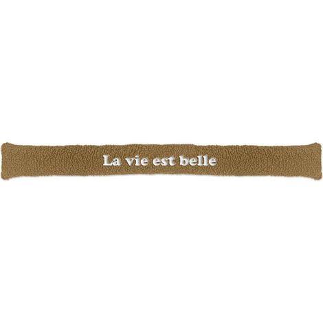 Coussin bas de porte moutonneux brodé (1/2)