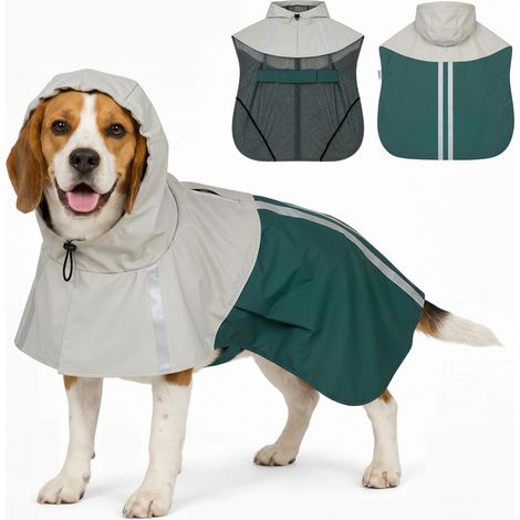 PawHut Dog Raincoat with Hood, Dog Rain Jacket, for Medium Dogs, M (1/5)