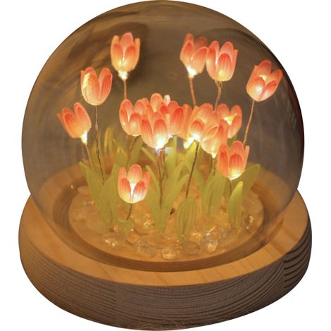 1 Kit Veilleuse Tulipe, Lumière LED 16 couleurs, Alimentation USB ou Pile, Décoration Bureau, Cadeau Anniversaire (1/5)