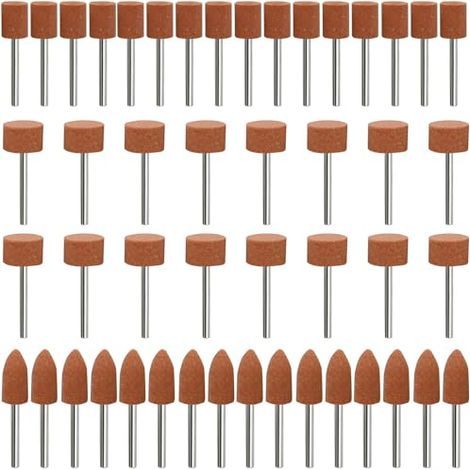 Lot de 48 embouts abrasifs en corindon pour Dremel, tige 1/8" meulage, polissage, ébavurage, une utilisation sur les pierres précieuses, le verre, métal et bois - (1/5)
