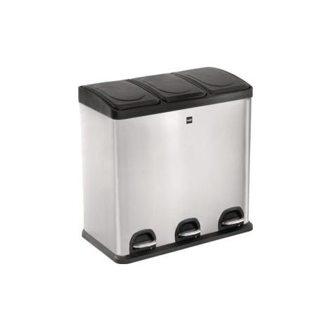 Tretabfallsammler  Helit  "the  separator" 3x  20l DxH592mm  VA  plata  HELIT (1/2)