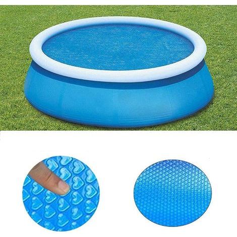 180cm Couverture Solaire de Piscine Ronde,Bâche Solaire Bleu Film d'isolation Thermique pour Piscine,Couverture Solaire Protection UV Film à Bulles pour Piscine Ronde Hors Sol