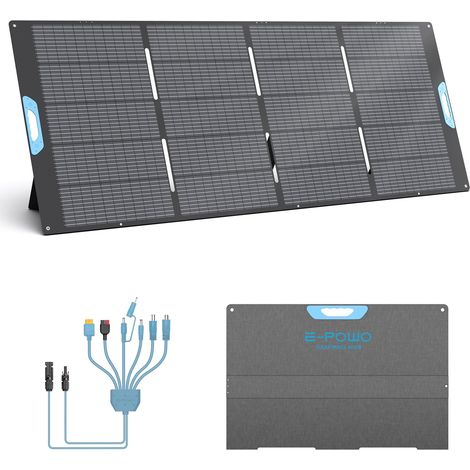 Panneau Solaire 400W, Rendement de 23,5%, étanche IP67, Monocristallin Panneau Solaire Portable avec support intégré pour Centrale électrique, Camping, Extérieur, Jardin (1/5)